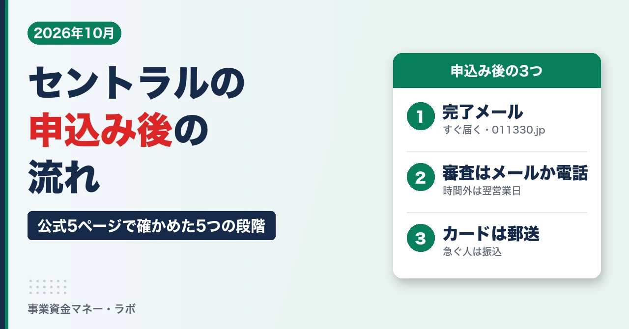 セントラルの申込み後の流れ