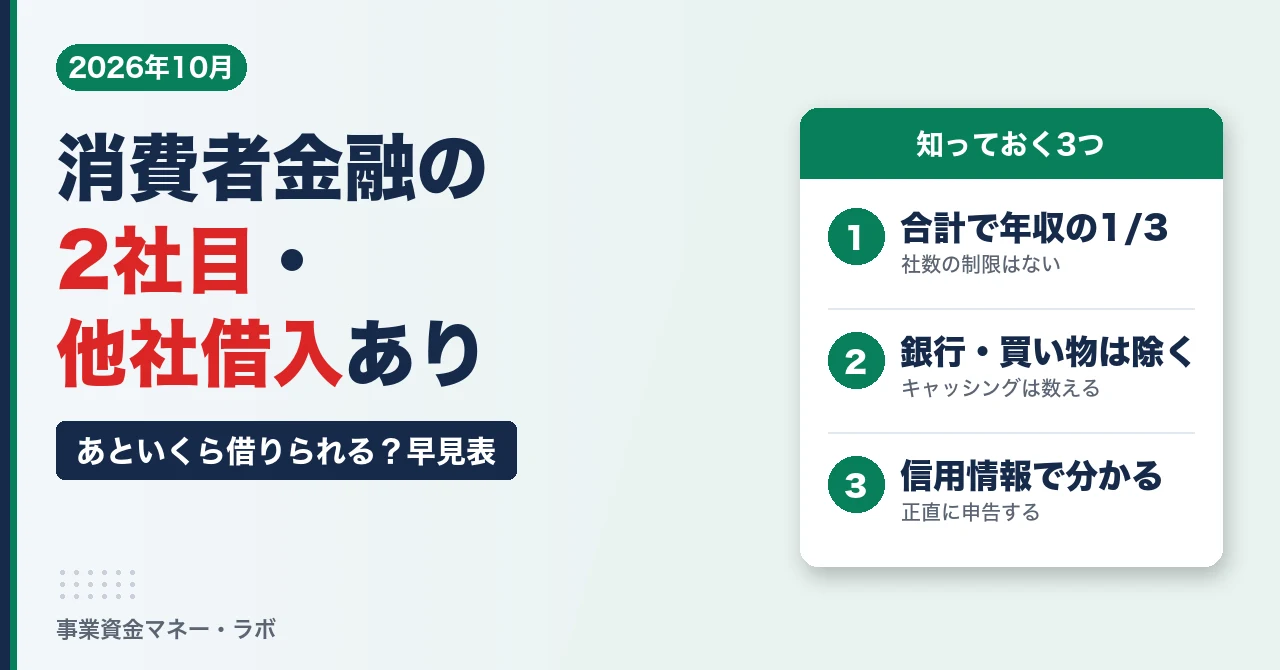 消費者金融の2社目・他社借入