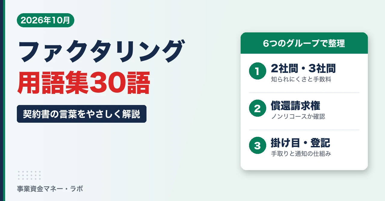 ファクタリング用語集30語｜2社間・3社間、償還請求権、掛け目・登記