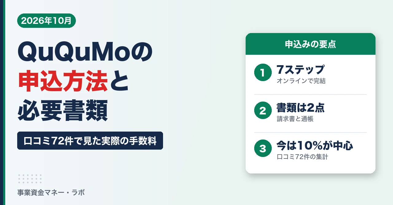 QuQuMo（ククモ）の申込方法｜7ステップと必要書類、口コミ72件で見た実際の手数料・審査時間