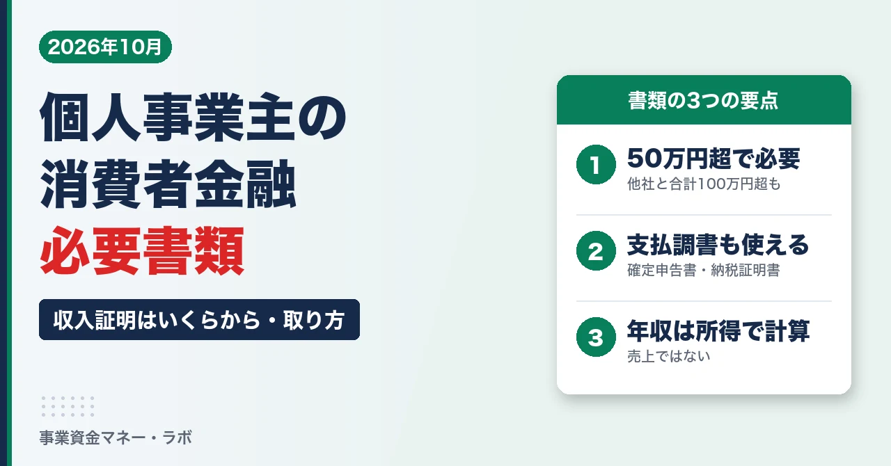 個人事業主の消費者金融の必要書類