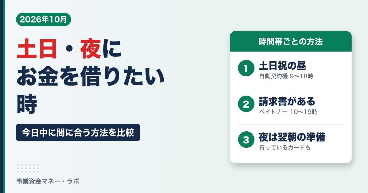 土日・夜にお金を借りたい時