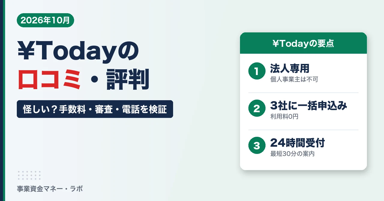 ¥Today（エントゥデイ）の口コミ・評判は？最新の利用者の声3件と怪しいかを検証｜手数料・審査・電話